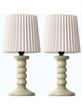 Room Essentials Table Lamps 12" Height Inline Switch 25W Max Set of 2 Tan NWT